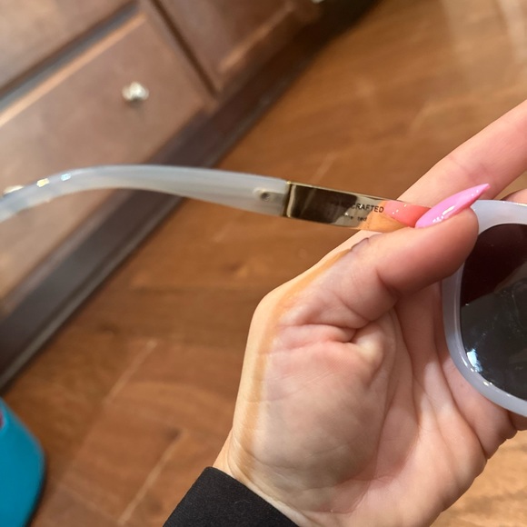 PRIVE’ REVAUX The Hepburn Handcrafted Cat Eye Sunglasses in Gray w Black Stripe - Picture 4 of 8